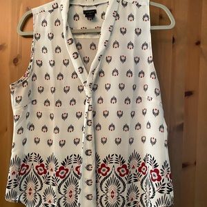 Ann Taylor sleeveless floral blouse